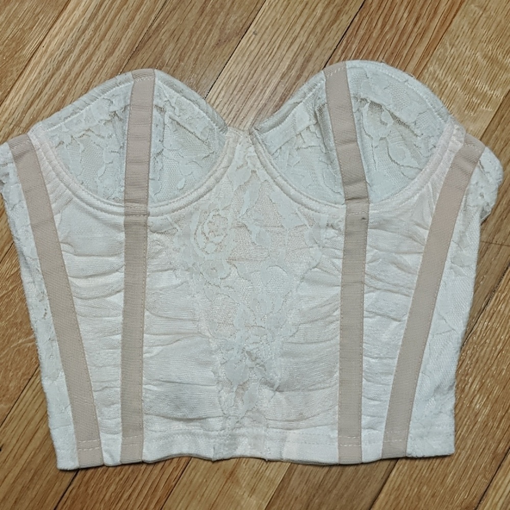 Cream lace bustier
